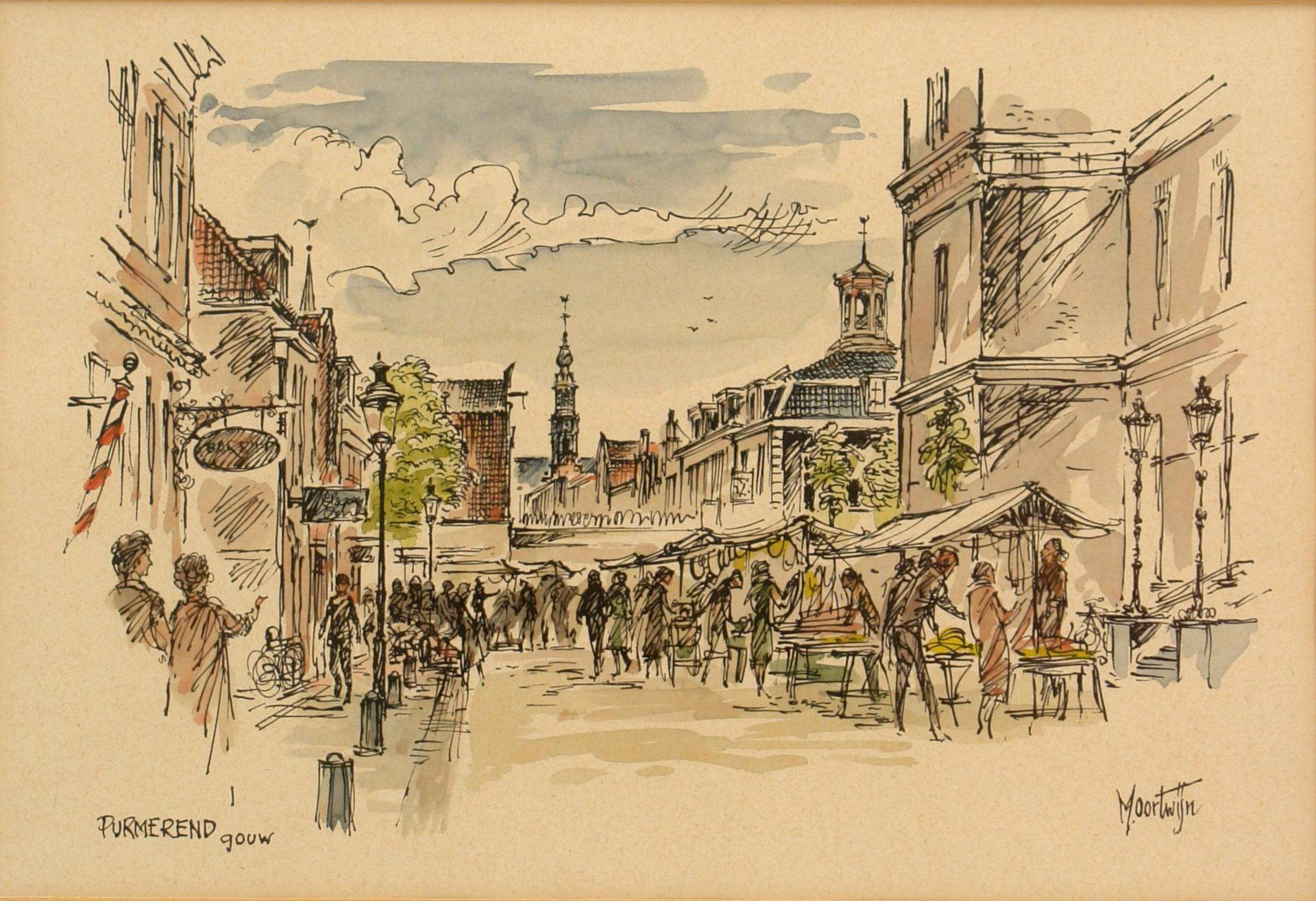 Maarten Oortwijn; aquarel van het ontwerp van het NACO busstation van Jan Plas, Maarten Oortwijn; aquarel van het ontwerp van het NACO busstation van Jan Plas,